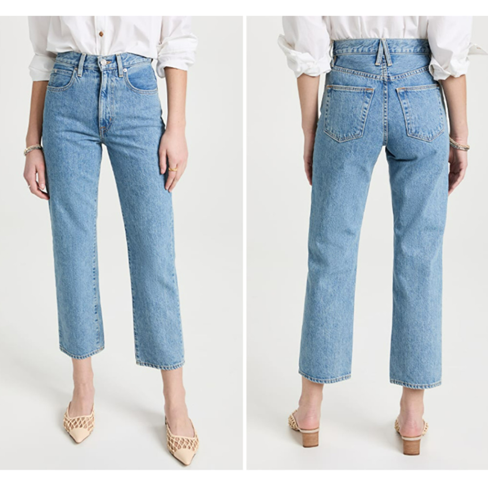 NWT SLVRLAKE London Crop Straight Rigid Denim Jeans in Fool for Love